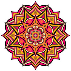 Mandala wit different colors ethnic ornament