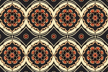 Geometric ethnic oriental pattern traditional Design for background, carpet, wallpaper, clothing, wrapping, Batik, fabric, Vector embroidery style, colorful, indan, mexican.