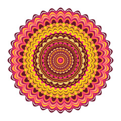 Mandala wit different colors ethnic ornament