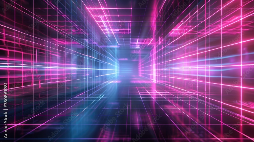 Poster a long tunnel with bright lights at the end, suitable for various concepts.