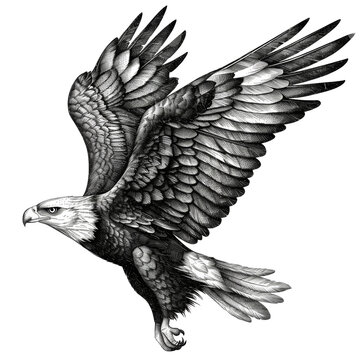 Eagle sketch on transparent background 
