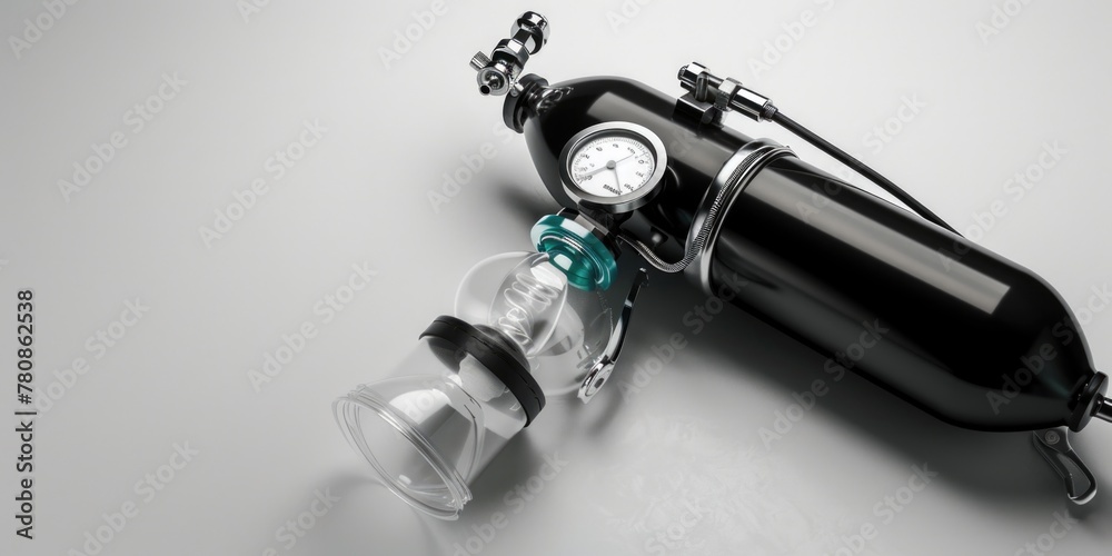 Poster A bottle with a clock attached to it. Suitable for time management concepts