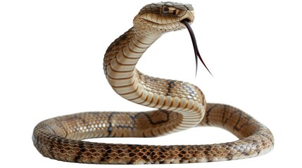 A close-up view of a snake on a white background. Perfect for educational materials or wildlife themes