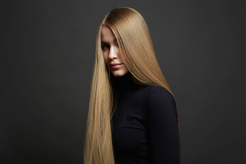 beautiful blond hair woman. girl with healthy Hair