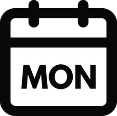Monday calendar icon isolated on white background . Monday icon vector