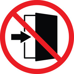 No exit sign . Prohibited exit icon vector . No fire exit sign