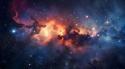 Nebula and galaxies in space. Space many light years far from the Earth. - obrazy, fototapety, plakaty