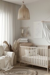 A cozy baby's room with essential furniture