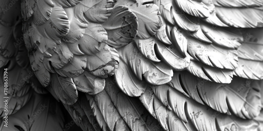 Poster detailed shot of a bird statue, suitable for various design projects