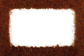 frame of ground coffee beans cutout in transparent background,png format             