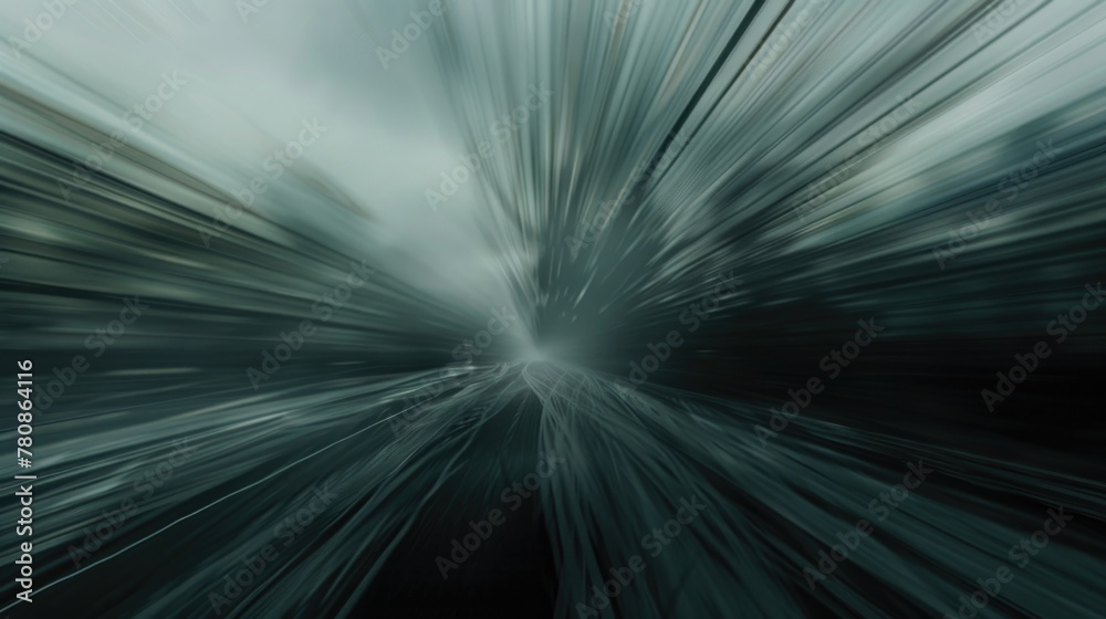 Poster blurry image of a train traveling down a track. suitable for transportation themes
