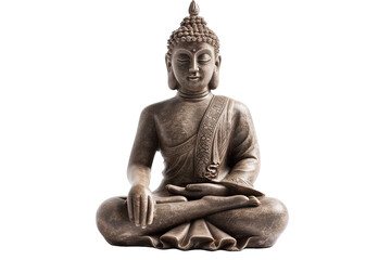Bronze Seated Buddha Statue - Isolated on White Transparent Background, PNG
