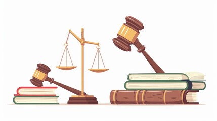 Emphasizing the services of lawyers, attorneys, and notaries, this concept represents the pillars of court and justice in law