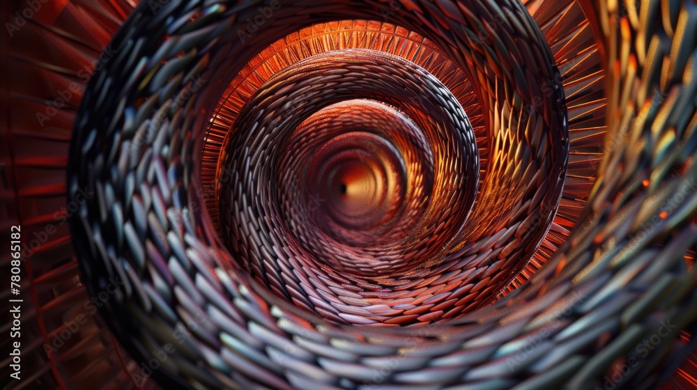 Poster A detailed view of a spiral shaped object, suitable for various design projects