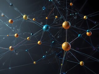 A sleek, abstract representation of a global network, with nodes and connections, generative AI