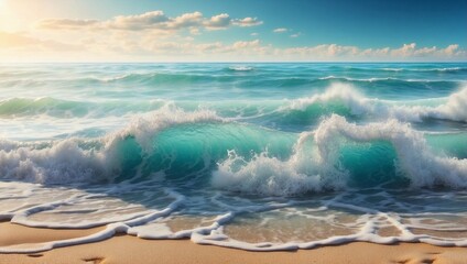Beautiful background views of waves on the beach
