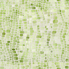 Abstract crocodile reptile scales watercolor seamless pattern - 780865372