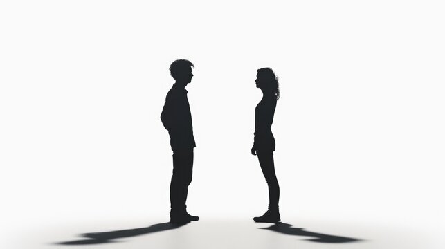 Image of a couple standing side by side. Suitable for relationship or teamwork concepts