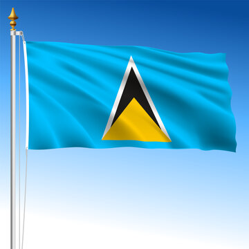 Saint Lucia official national flag, caribbean country, vector illustration
