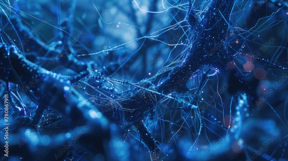 Poster Close up of a tree with water droplets, suitable for nature and environment concepts