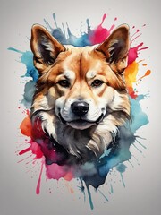 The animal's face is painted in watercolor