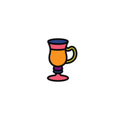 Original vector illustration. The icon of a glass on a stem with a handle.