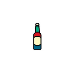 Original vector illustration. Beer bottle icon.