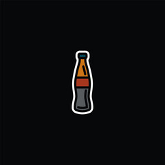 Original vector illustration. The icon of carbonated water in a glass bottle.