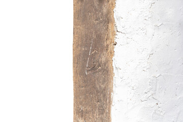 old wooden door case with white wall and background