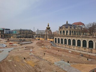 Fototapeta na wymiar Renovation in Zwinger palace Dresden Germany march 2024.