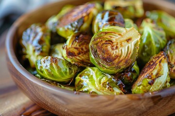 Honey dressed brussel sprouts roasted or air fried to crispy perfection
