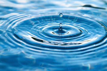 Naklejka na ściany i meble Close-up of blue water with calm ripples.