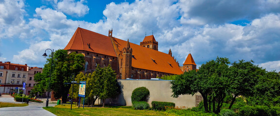 Kwidzyn, Poland - July 4, 2023: Cathedral in Kwidzyn. Poland