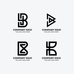 B  logo set flat design template collection