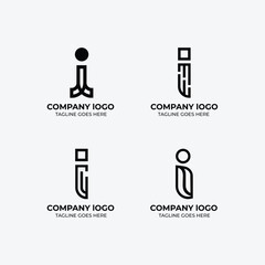 I  logo set flat design template collection