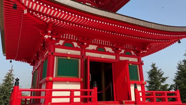The Pagoda is a place of harmony where the energy of the surrounding space is accumulated. Architecture in Japanese style, video