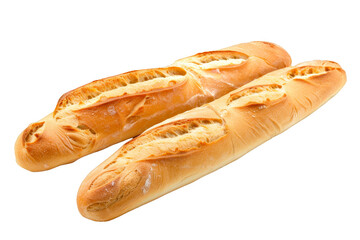 Two Loaves of Bread on White Background