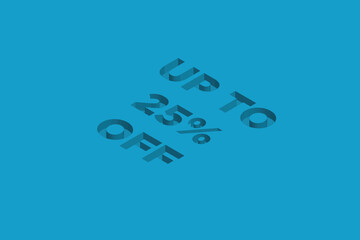 25% Discount on Super promotion. Super sale business banner on blue background. Vector illustration Eps Cs6.