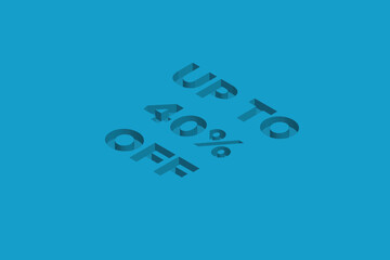 40% Discount on Super promotion. Super sale business banner on blue background. Vector illustration Eps Cs6.