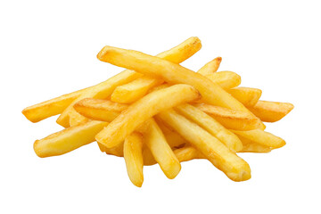 Pile of French Fries on White Background