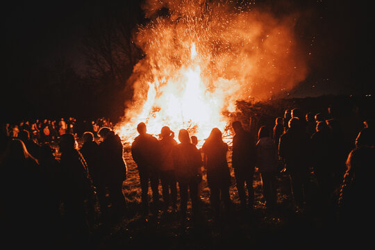 fire in the fireplace