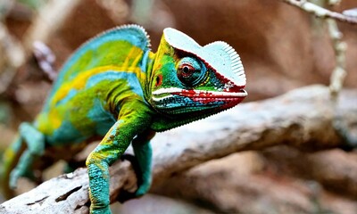 Fototapeta premium chameleon on a branch