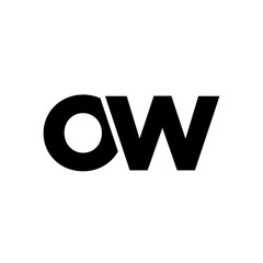 Letter O and W, OW logo design template. Minimal monogram initial based logotype.