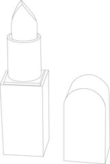 Lipstick outline drawings raster icon isolated, cosmetic,makeup ,luxury