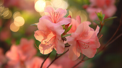 Zbliżenie na kolorowy kwiat różanecznika