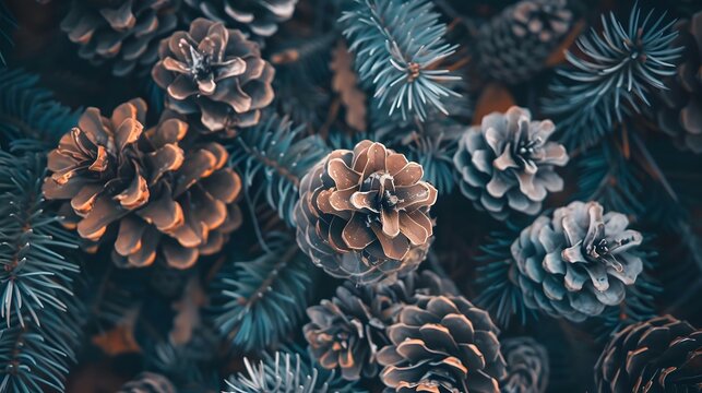 A cluster of pinecones