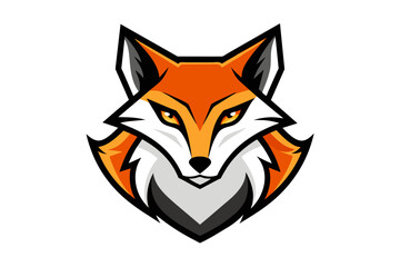 Silhouette vector design of a colorful logo Fox head icon 