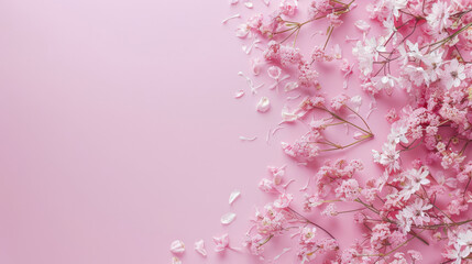 Springtime splendor: pink blossoms on pastel background