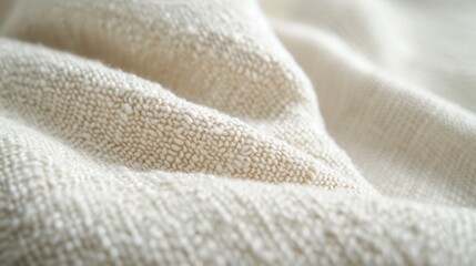 Close-up of a textured woven natural fabric with a minimalist style that highlights intricate patterns and quality. Premium textile details show off handcrafted craftsmanship. - obrazy, fototapety, plakaty