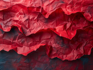 Fototapeta premium Crumpled red paper texture